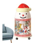 Stuffed Animal Storage - Snowman Shaped Clear Plush Display Tower | Daycare Center Storage Decor | Stuffed Animal Holder Organizer With Wheels | For Nursery, Playroom, Kids Room, Bedroom, Home