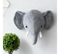 Stuffed Animal Wall Mount - Faux Elephant Head, Plush Animal Wall Hanging for Nursery and Kids' Room | Door Hanging NordicStyle Decoration for Living Room, Bedroom, Cabin, Dorm, Holiday Party
