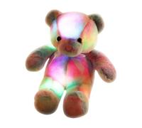 Stuffed Bear Plush - Cute Lighted Bear Stuff Animal | Portable Hugging Doll Pillow | Gentle Soft Toy With LED Rainbow Lights For Family Friends Boy Colleagues Birthday Festival Home Travel New Year