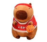 Stuffed Capybara - 23Cm Wearing Basketball Uniform Soft Cute Cartoon Collectible, Realistic Stuffed Animals Plush Toy, For Boys Girls Nursery Car Decor Table Display Home School Office Cafe Sofa Bed