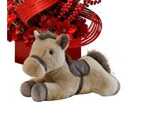 Stuffed Horse Animal - Detailed Equestrian Model, Cuddly Foal Mascot, Premium Poliestere Fabric Base with Emboidered Features, Handcrafted Texture Decor, Comfortable Huggable Plaything