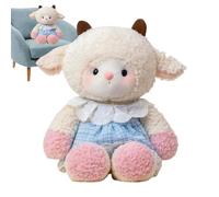 Stuffed Lamb Plush - 20 Inch Soft Sheep Toy, Large Interactive Running Sheep Plush with Movable Legs, Soft Stuffed Animal Toy with Clothes & Accessories, Cute Home Decor Pillow for Kids & Adults, Gift