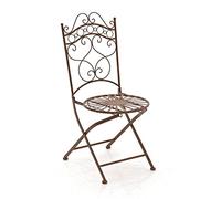 CLP Sedia Giardino Indra in Ferro Lavorato A Mano I Sedia Esterno Rustica E Shabby I Sedia Balcone Resistente ad Agenti Atmosferici, Colore:Antico Marrone