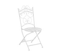 CLP Sedia Giardino Indra in Ferro Lavorato A Mano I Sedia Esterno Rustica E Shabby I Sedia Balcone Resistente ad Agenti Atmosferici, Colore:Bianco