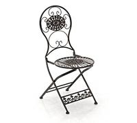 CLP Sedia Giardino Richiudibile Mani I Sedia Ferro Esterno Shabby Chic I Sedia Outdoor Giardino Balcone o Terrazzo, Colore:Bronzo