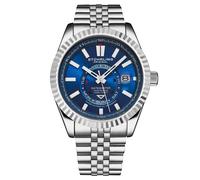Stuhrling 1020 02 Datemaster Automatico Classico Blu Acciaio da Uomo Orologio