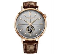 Stuhrling 1021 07 Quasar Scheletro Automatico pelle Marrone Cinturino Uomo Watch