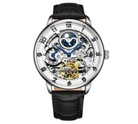 Stuhrling 3925 1 Legacy Automatico Skeleton Dual Time Am/Pm Pelle Uomo Orologio
