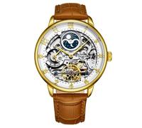 Stuhrling 3925 2 Legacy Automatico Skeleton Dual Time Am/Pm Pelle Uomo Orologio