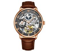 Stuhrling 3925 3 Legacy Automatico Skeleton Dual Time Am/Pm Pelle Uomo Orologio