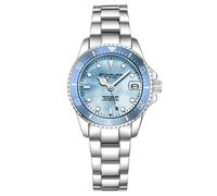 Stuhrling 3950L 3 Luce Blu Madreperla Data Acciaio Inox Orologio da Donna