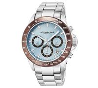 Stuhrling 3960 7 Quarzo Data Cronografo Acciaio Inox Bracciale Uomo Orologio
