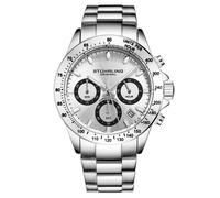 Stuhrling 3960 8 Quarzo Data Cronografo Acciaio Inox Bracciale Uomo Orologio