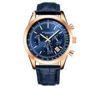 Stuhrling 3975L 7 Preston Monaco Quarzo Data Cronografo Blu Pelle Uomo Orologio