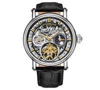 Stuhrling 4000 2 Legacy Automatico Dual Time Scheletro Am/Pm Pelle Da Orologio