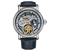 Stuhrling 4000 3 Legacy Automatico Dual Time Scheletro Am/Pm Pelle Da Orologio