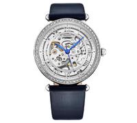 Stuhrling 4022 2 Automatico Skeleton Cristallo Accenti Blu Pelle Donna Orologio