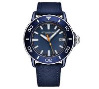 Stuhrling 4049 3 Voyager Quarzo Data Nero Cinturino Nylon Orologio da Uomo