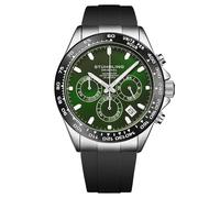 Stuhrling 4050 4 Aquamaster Quarzo Cronografo Nero Gomma Cinturino da Uomo Watch