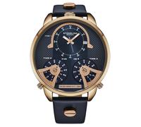Stuhrling 4051 1 Terratime Triple Time Quarzo pelle Marrone Cinturino Uomo Watch