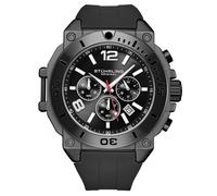 Stuhrling 4054 2 Quarzo Data Cronografo Silicone Nero Cinturino Orologio da Uomo