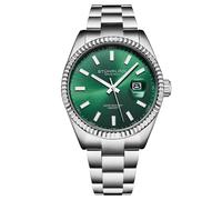 Stuhrling 4069 3 Vanguard Quarzo Data Verde Acciaio Inox Bracciale Uomo Orologio