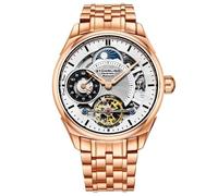 Stuhrling 943B 02 Dual Time Am Pm Automatico Skeleton Acciaio da Uomo Orologio