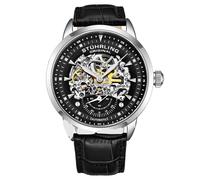 Stuhrling Original 3133 2 Orologio Automatico Skeleton Da Uomo In Pelle Nera