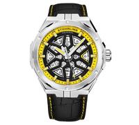 Stuhrling Original 379 03 Orologio Automatico Skeleton In Pelle Nera Da Uomo