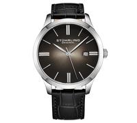Stuhrling Original 4014 1 Cuvette II Quarzo Data Nero Pelle Cinturino Uomo Watch