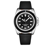 Stuhrling Original 4027 1 Quarzo Nero Pelle Data Orologio da Uomo