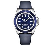 Stuhrling Original 4027 2 Quarzo Blu Pelle Data Orologio da Uomo