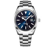 Stuhrling Original Datemaster Orologio da uomo al quarzo, movimento al quarzo giapponese, cinturino in acciaio inossidabile, quadrante Sunray, lancette luminose, datario, resistente all'acqua fino a
