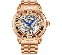 Stuhrling Original Orologi scheletro per uomo Orologio automatico da uomo a carica automatica da uomo Orologio meccanico da uomo Winchester 44 Elite Watch per uomo, Rosaoro., Orologio meccanico