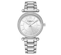 Stuhrling Orologio da donna al quarzo con borchie di cristallo e bracciale in acciaio inossidabile, Silver, Aria