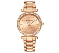 Stuhrling, orologio da donna al quarzo, con lunetta borchiata di cristallo e bracciale in acciaio inossidabile (oro rosa), Oro rosato, Orologio al quarzo
