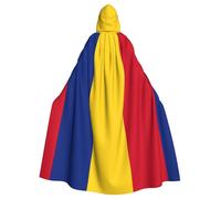 stujvc Flag of Romania - Mantello lungo con cappuccio, mantello per costume cosplay di Halloween, unisex, con cappuccio