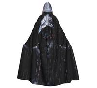 stujvc Hacker Era Mantello lungo con cappuccio, mantello per costume di Halloween, cosplay, mantello, mantello unisex con cappuccio