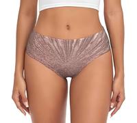 Stujvc Mutandine da donna rosa oro rosa, con elastico in vita, design leggero senza mostra, per slip da indossare tutto il giorno, Nero , L