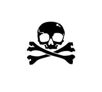 Stukk Stickers Pirata Jolly Roger Crack Skull Bone Bone Adesivi Adesivi Vinile Decalcomanie in Vinile 15.2 cm x 13.7 cm - Nero