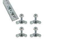 Stullo Filettato A L-track-bulloni A Doppio Percorso A Traino A Traino | 4 Pezzi Hardware Di Montaggio Automobilistico, Controllo Carico Pesante Per ATV, Camioncino, Furgone, SUV, Rimorchio, Aereo