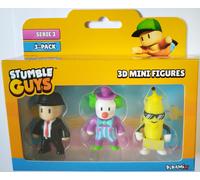 Stumble Guys Serie 3 3D Mini Figures 3-pack Mr Business Clown Bozo Unpeeled