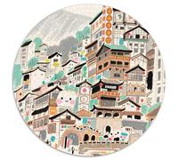 Stunning Architecture 1000 Pieces Round Puzzles Creative Jigsaw Impossible Hard Difficult Challenging for Adults And Kids Unique Challenge Game 1000pcs (67.5x67.5cm)