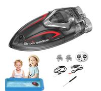 Stunt RC U -Boot - Set di giocattoli a distanza per barca a telecomando, mini Speedcraft ricaricabili, superficie compatta del corpo in plastica, luce LED luminosa con semplici controlli per lavabo
