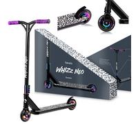 LIONELO Whizz Monopattino Stunt Scooter Freestyle, Cuscinetti ABEC-9 Deck in Alluminio Sistema di Compressione HIC Ruote da 110 mm Manubrio a T Largo, Freno Flex Fender MN Steel, Design Unico (Neon)