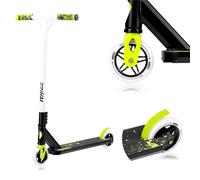 LIONELO Whizz Monopattino Stunt Scooter Freestyle, Cuscinetti ABEC-9 Deck in Alluminio Sistema di Compressione HIC Ruote da 110 mm Manubrio a T Largo, Freno Flex Fender MN Steel, Design Unico (Lime)