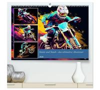 Stunts und Staub - das ultimative Abenteuer (hochwertiger Premium Wandkalender 2026 DIN A2 quer), Kunstdruck in Hochglanz: Motocross ist ein ... gestalteten Offroad-Strecken Rennen fahren.