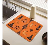 Stuoia assorbente della terra di diatomee stuoia di Halloween strega | Tappetino lavabile per asciugare i piatti sotto lo scolapiatti, gadget da cucina