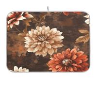 stuoia di essiccazione dei piatti Rustic Dahlia Brown stuoia di | tamponi di asciugatura resistenti al calore per bancone della cucina accessori da cucina per piano di lavoro Portautensili
