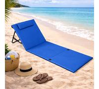 Stuoia Lettino Spiaggia Spiaggina Mare Prendi Sole Pieghevole Poggiatesta Blu